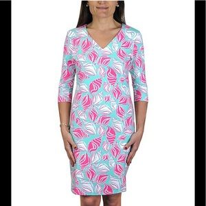 Haley and the Hound NEW Aqua Shells V-Neck Dress